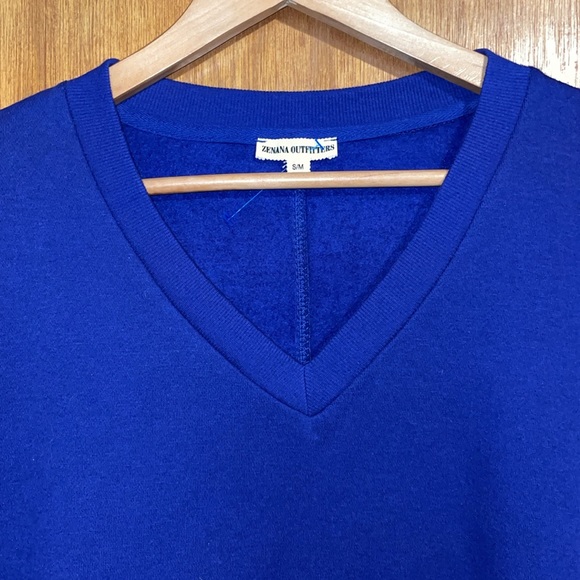 •ZENANA OUTFITTERS•BLUE VNECK SWEATSHIRT DRESS SIZE S/M EUC(LIKE NEW) - Picture 7 of 7